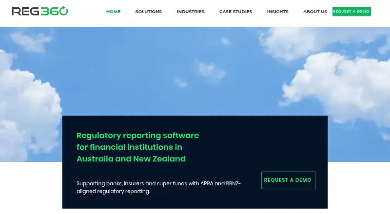The Reg360 homepage