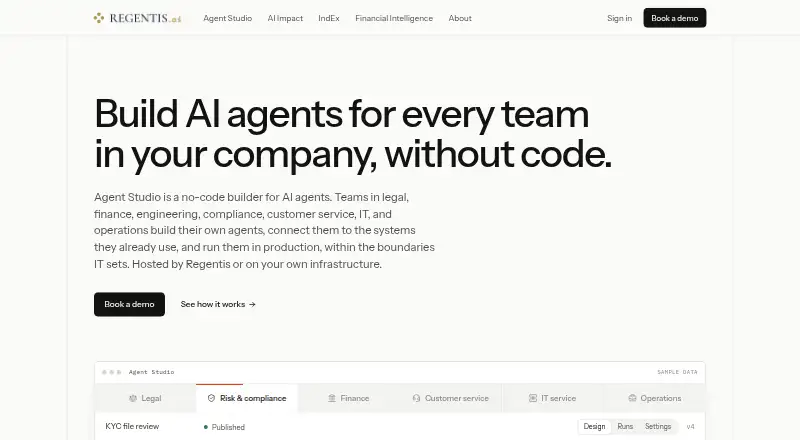The Regentis Engineering Intelligence homepage