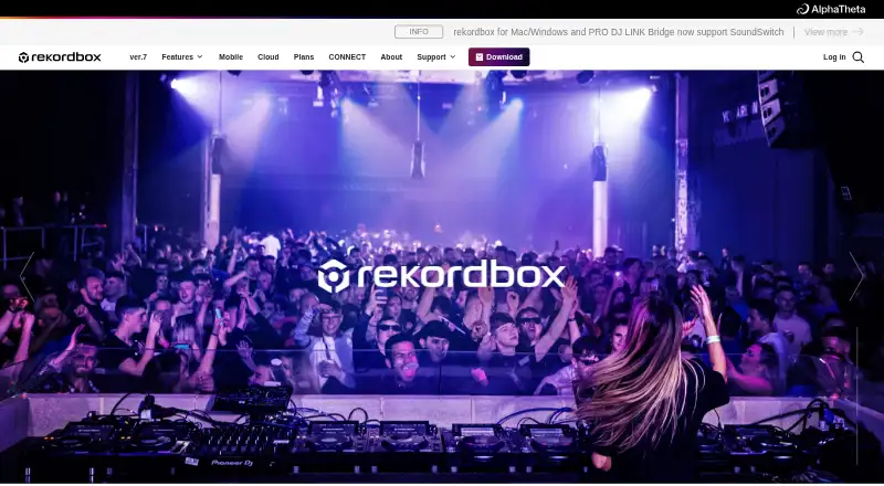 The rekordbox homepage