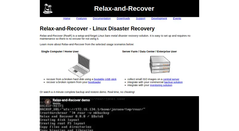 The Relax-and-Recover homepage