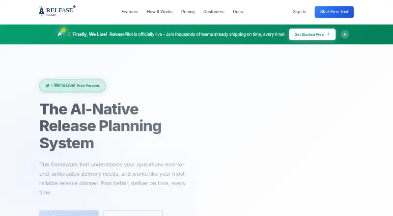 The Release Pilot homepage