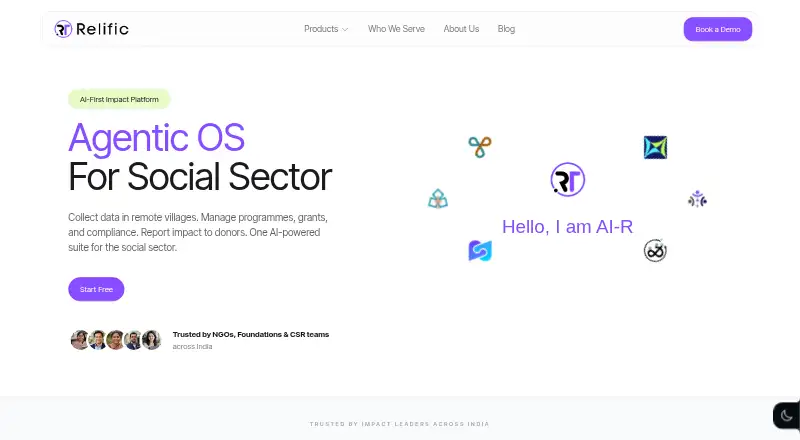 The Relific homepage
