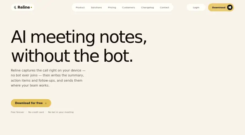 The Reline homepage