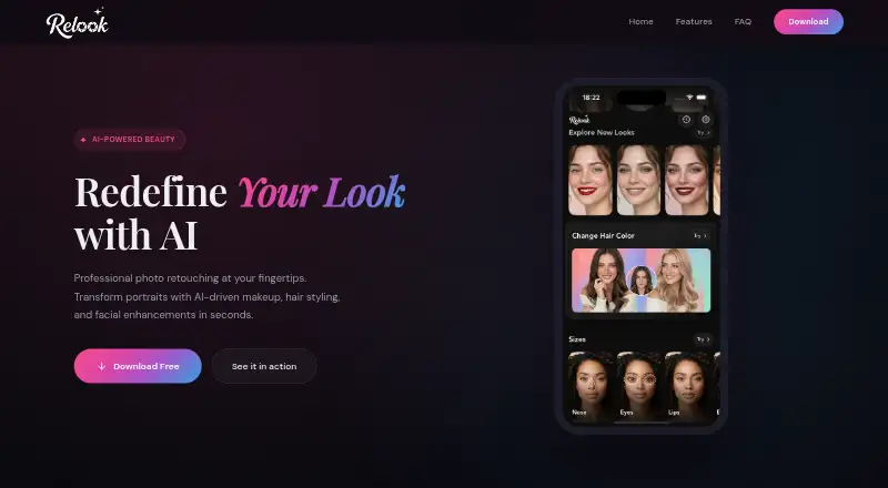 The Relook homepage