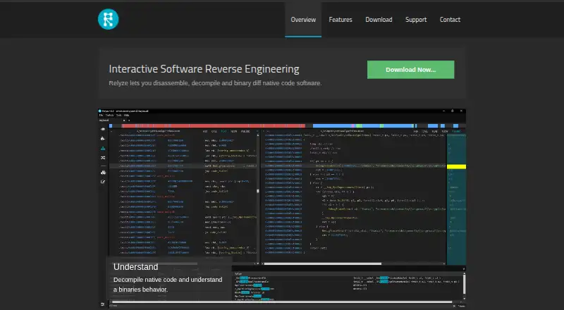 The Relyze homepage