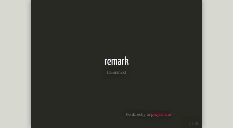 The Remark homepage