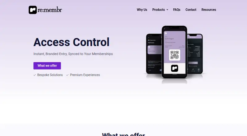 The re:membr Access Control homepage