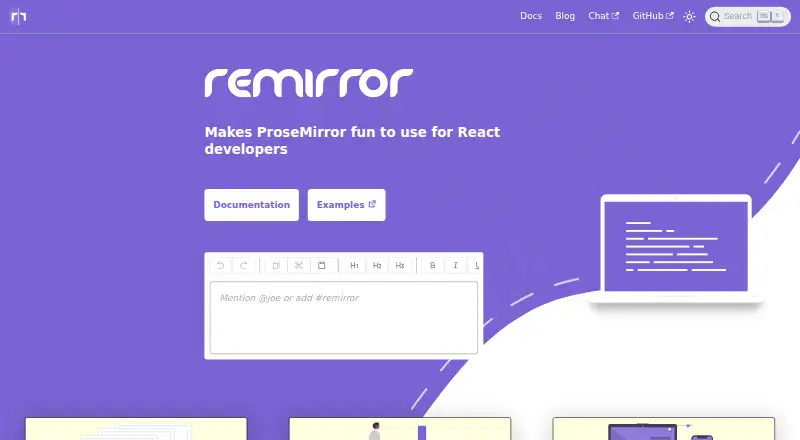 The Remirror homepage