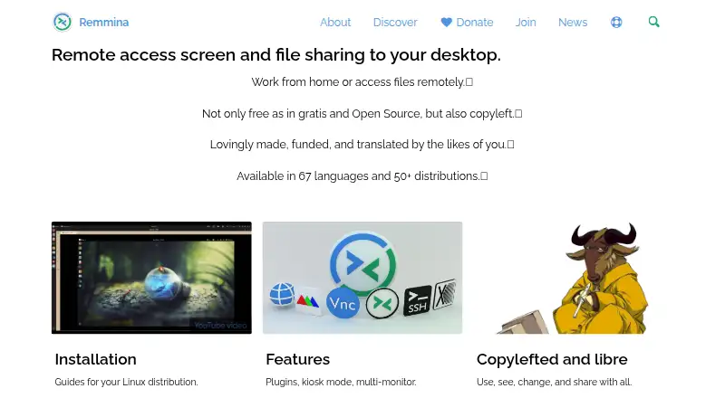 The Remmina homepage