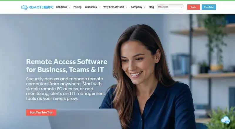 The RemoteToPC homepage
