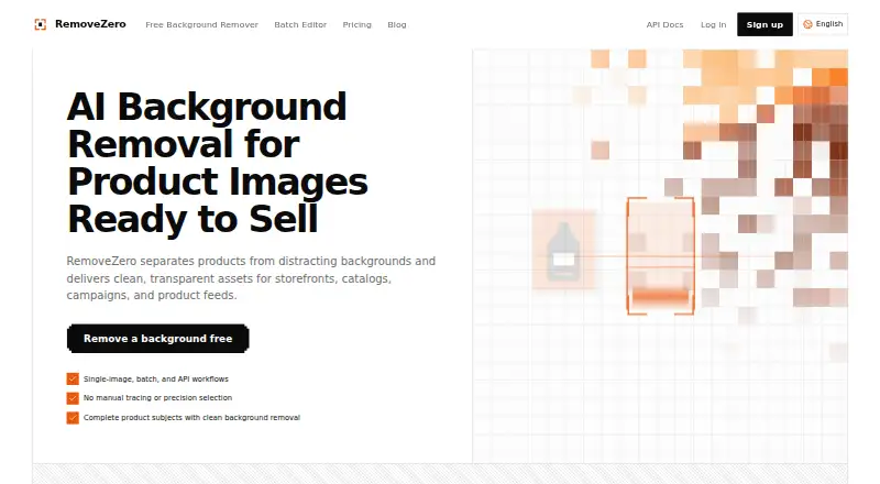 The RemoveZero homepage