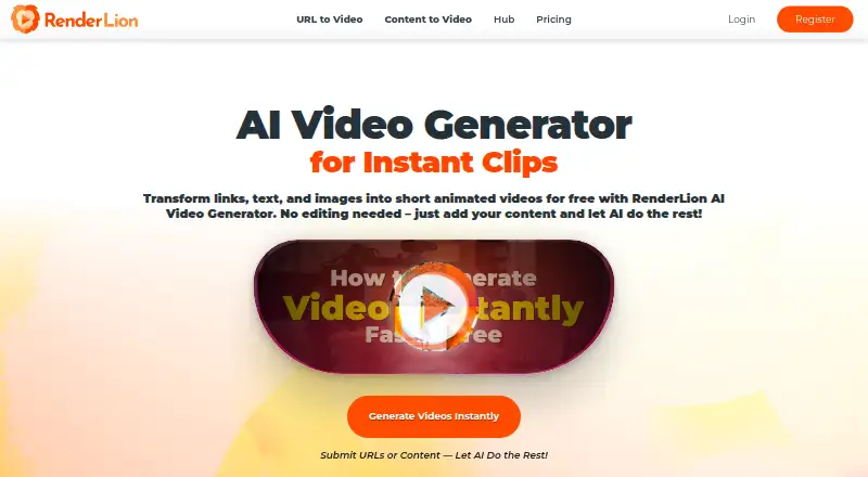 The RenderLion homepage