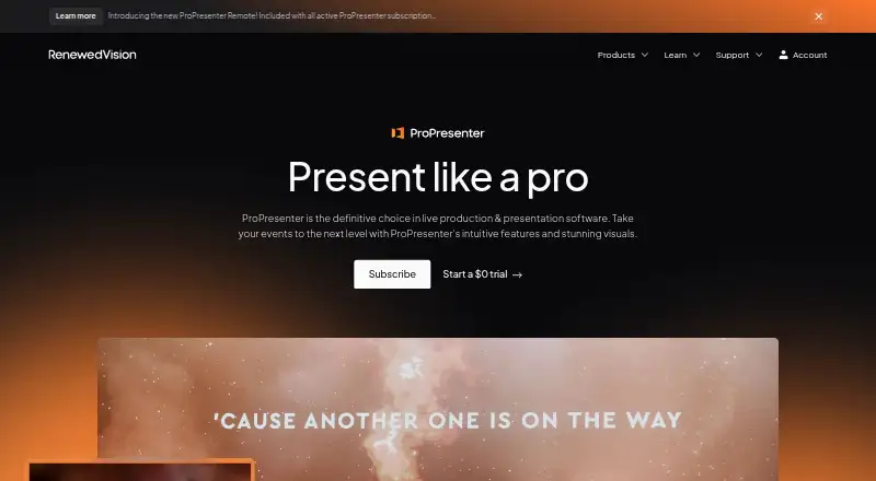 The ProPresenter homepage