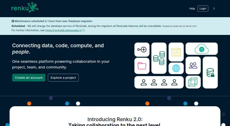 The RenkuLab homepage