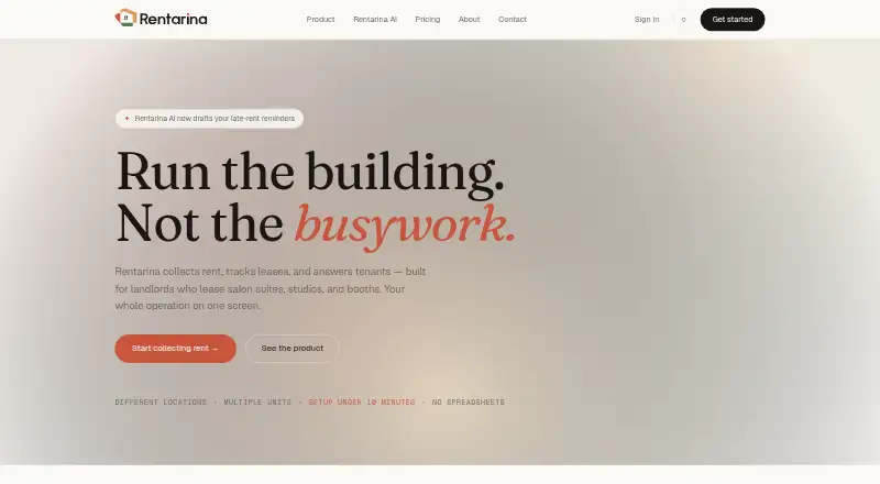 The Rentarina homepage