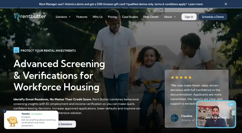 The RentButter homepage