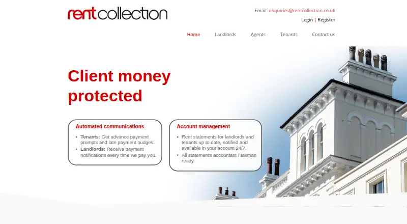 The Rent Collection UK homepage
