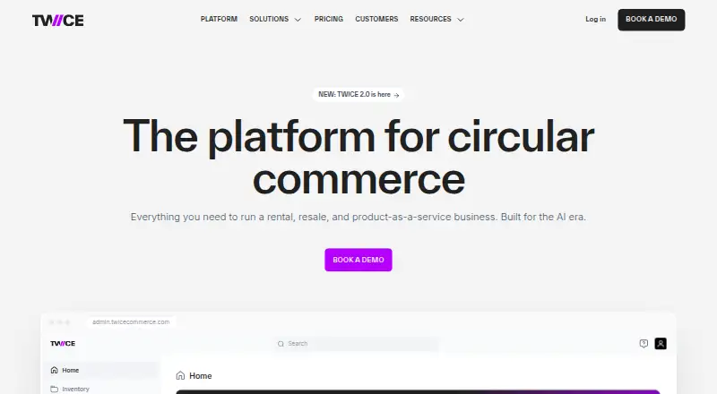 The Rentle homepage