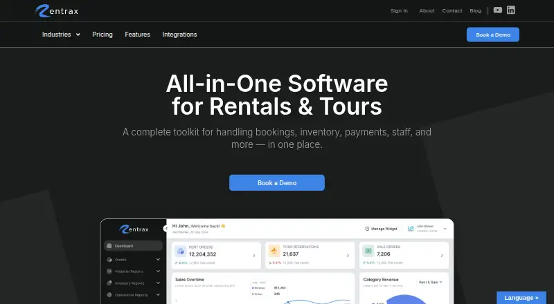 The Rentrax homepage