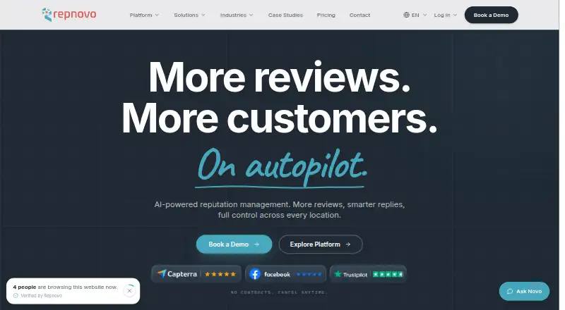 The Repnovo homepage
