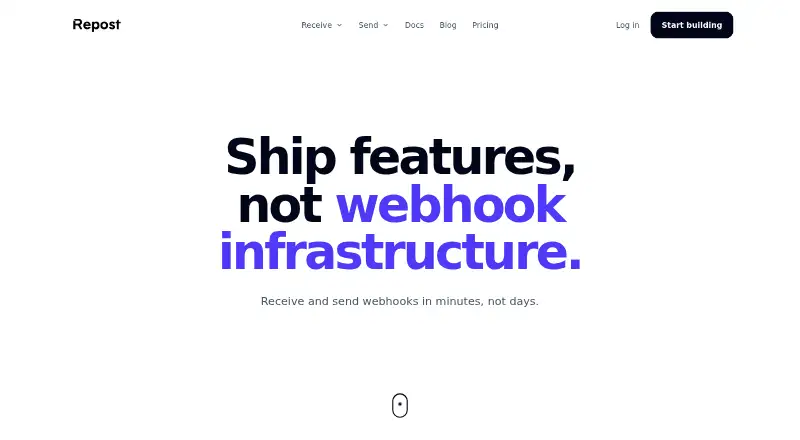 The Repost homepage