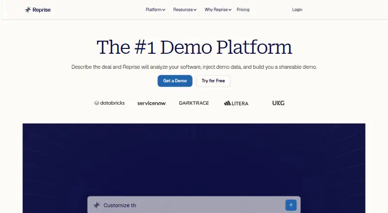The Reprise homepage