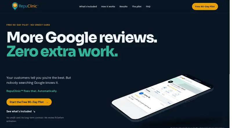 The RepuClinic homepage