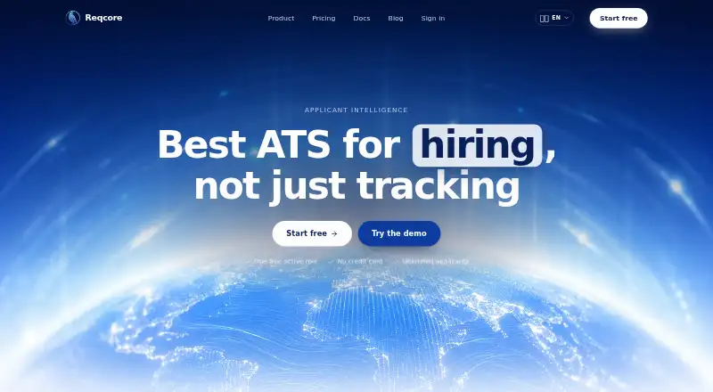 The Reqcore homepage