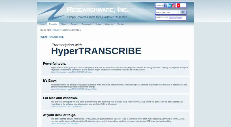 The HyperTRANSCRIBE homepage