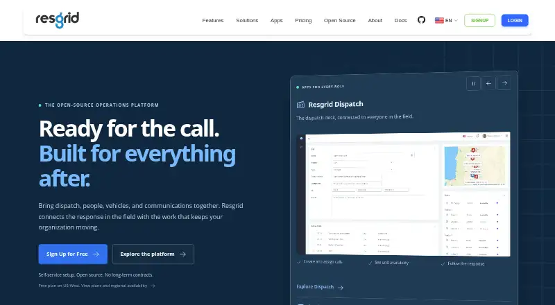 The Resgrid homepage