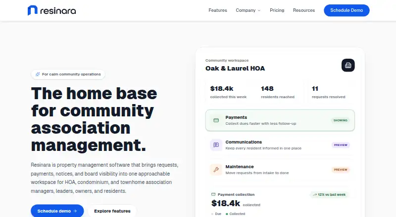 The Resinara homepage