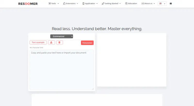 The Resoomer homepage