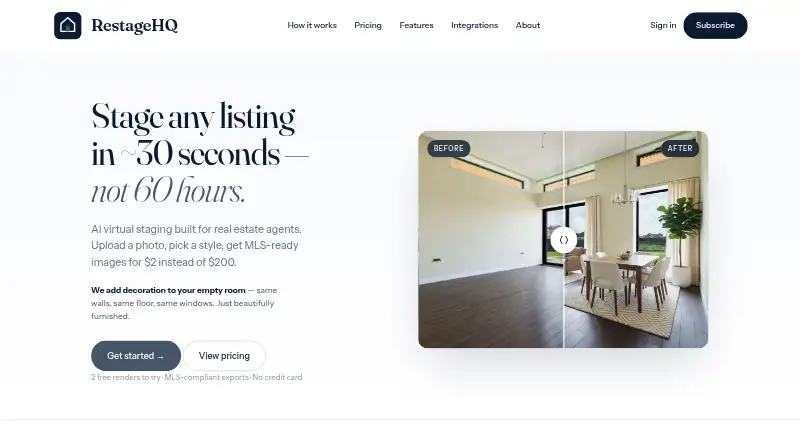 The RestageHQ homepage