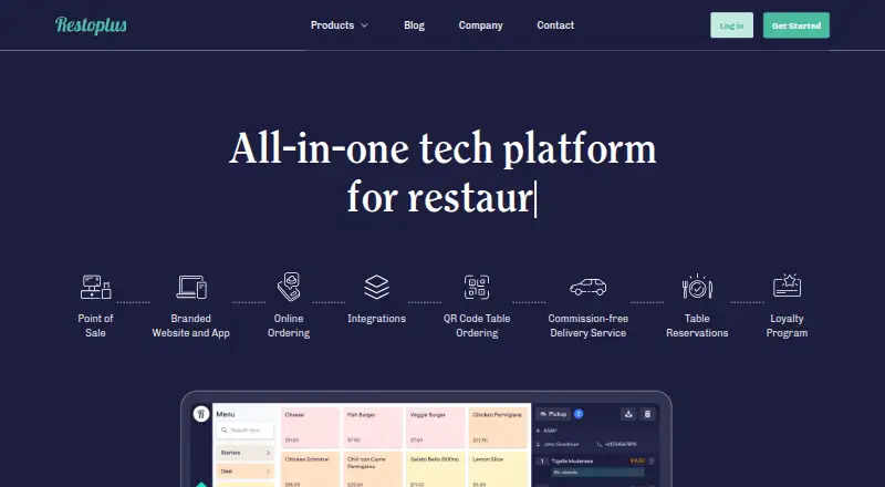 The Restoplus homepage