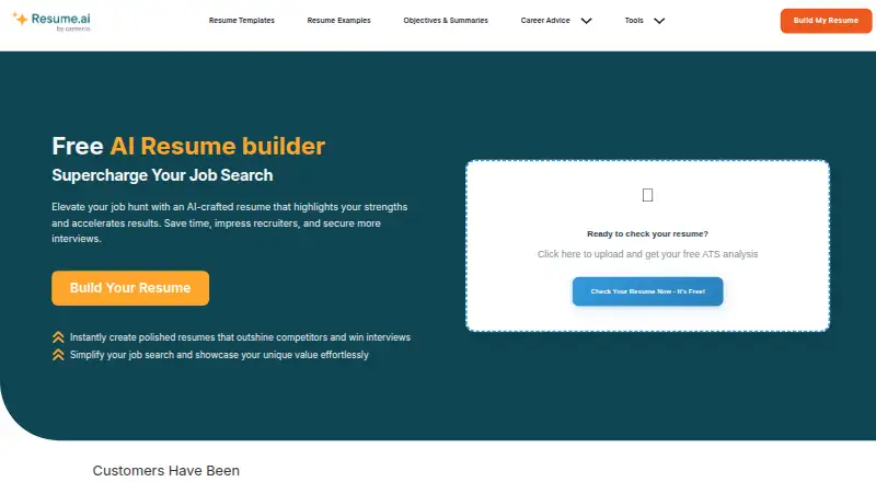 The Resume.AI homepage
