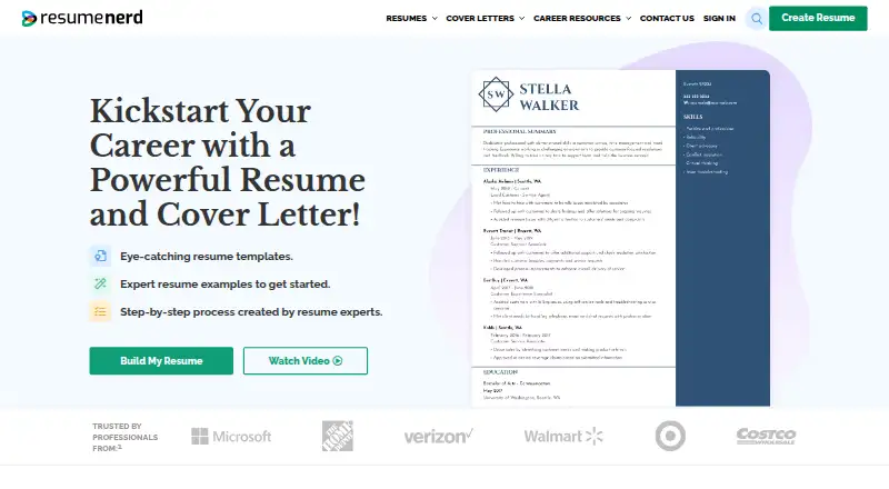 The ResumeNerd homepage