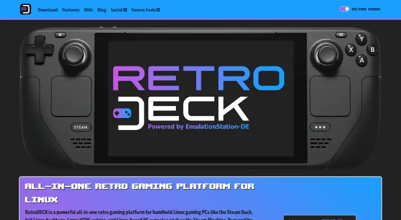 The RetroDECK homepage