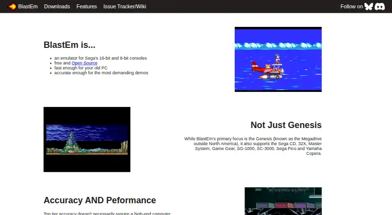 The BlastEm homepage