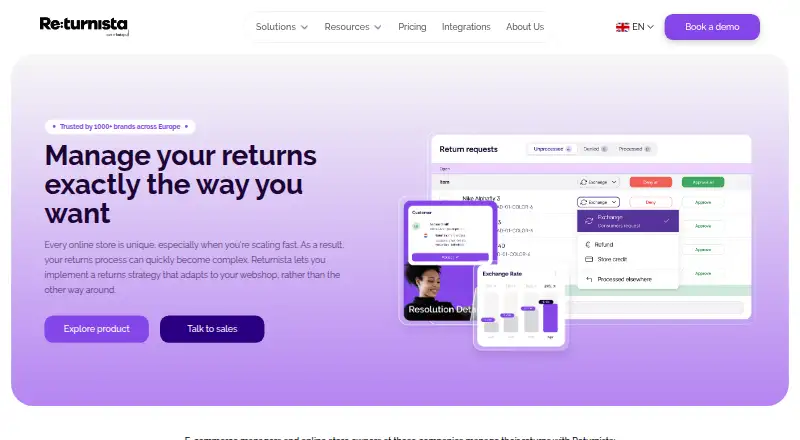 The Returnista homepage