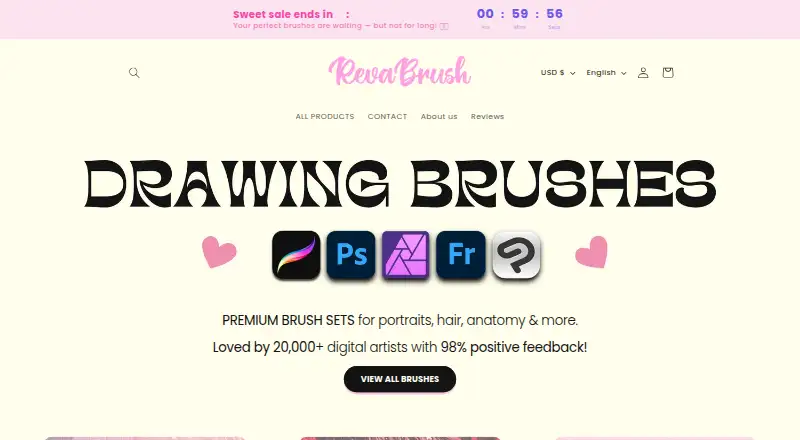 The Revabrush homepage