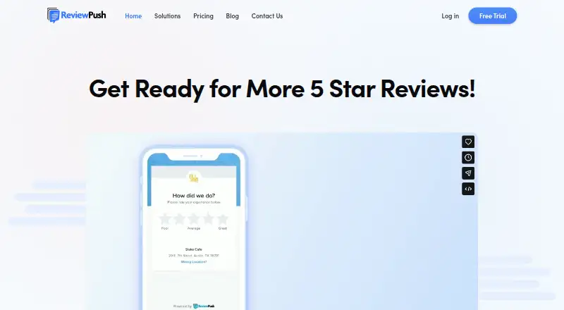 The ReviewPush homepage