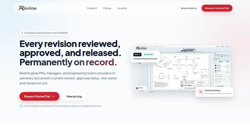 The Revline homepage