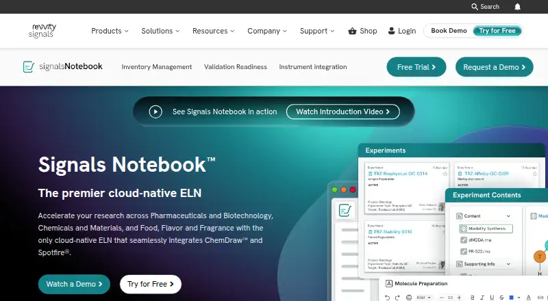 The Signals Notebook homepage
