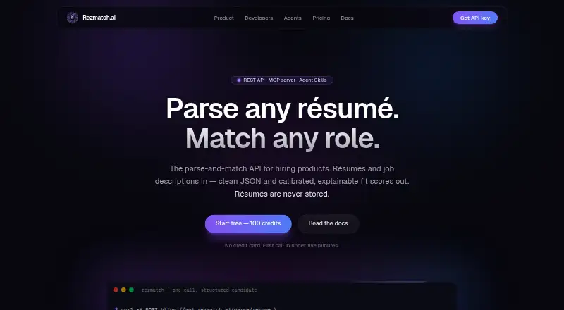 The Rezmatch.ai homepage