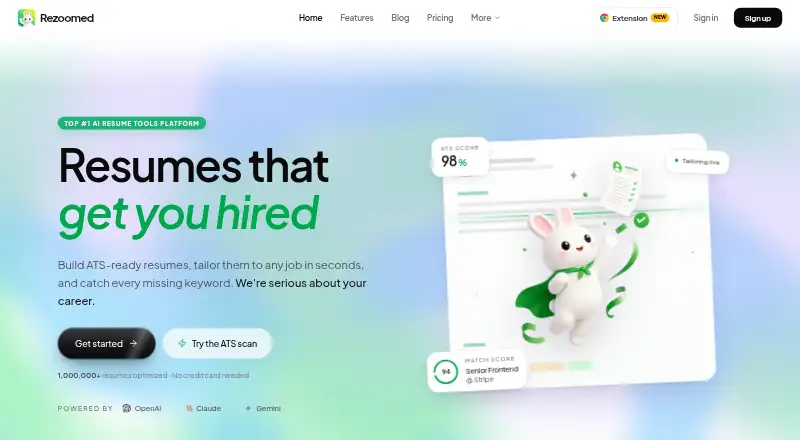 The Rezoomed homepage