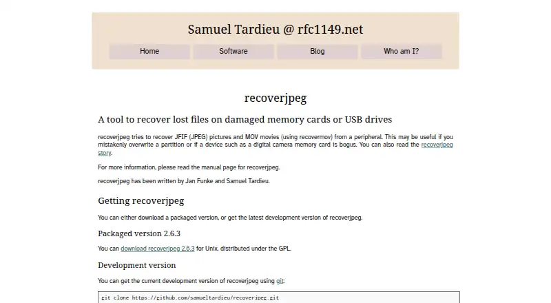 The recoverjpeg homepage