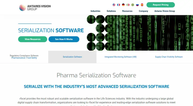 The rfxcel Serialization Software homepage