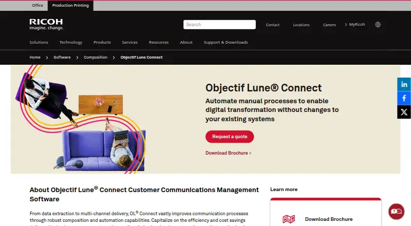 The OL Connect homepage