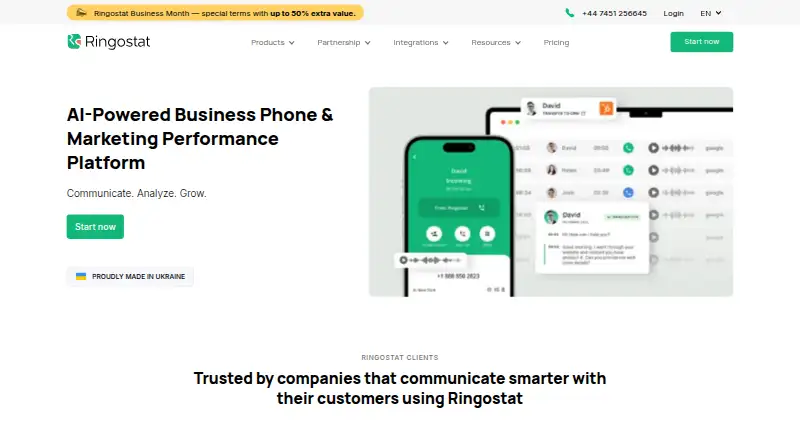 The Ringostat homepage