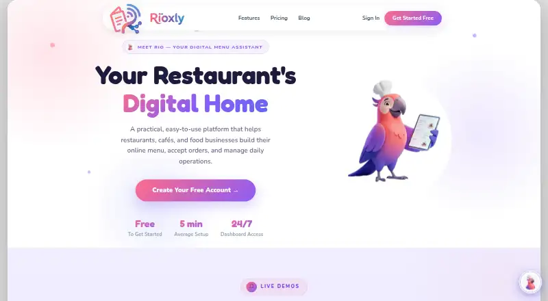 The Rioxly homepage